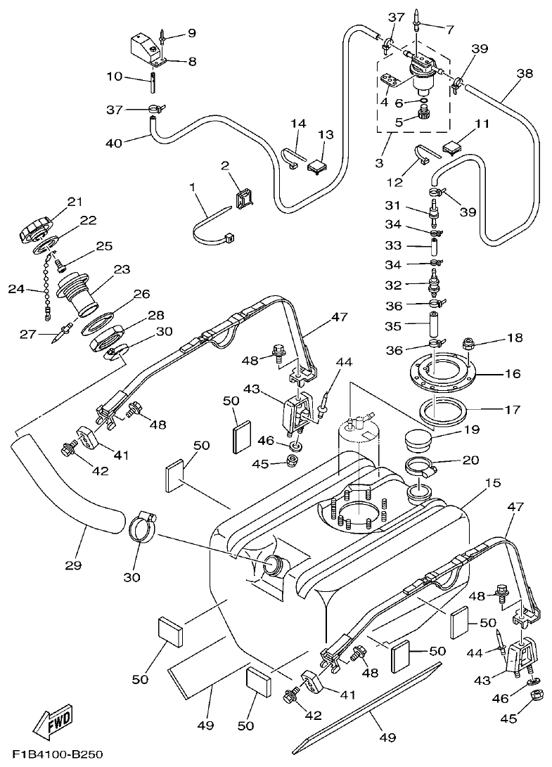 Yamaha FX10 FUEL TANK parts diagram
